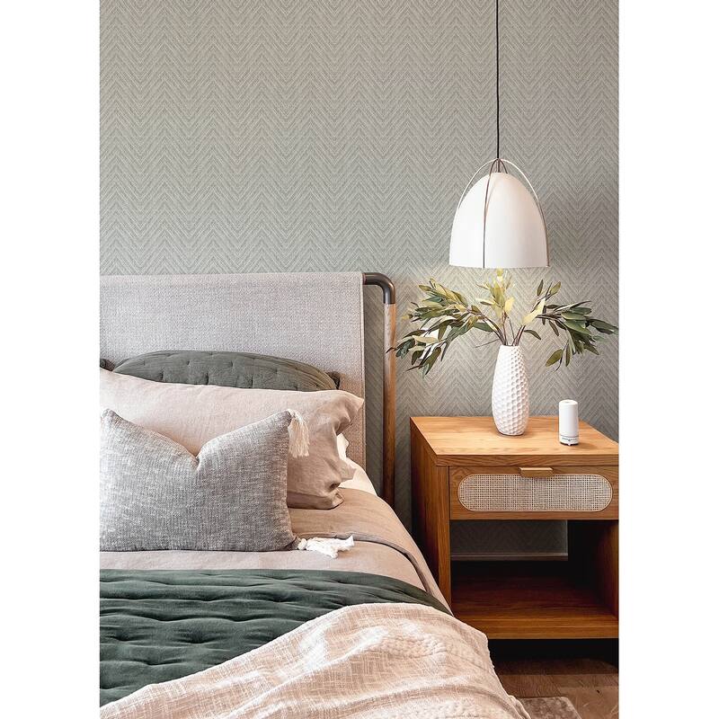 A-Street Prints Glynn Sterling Chevron Wallpaper