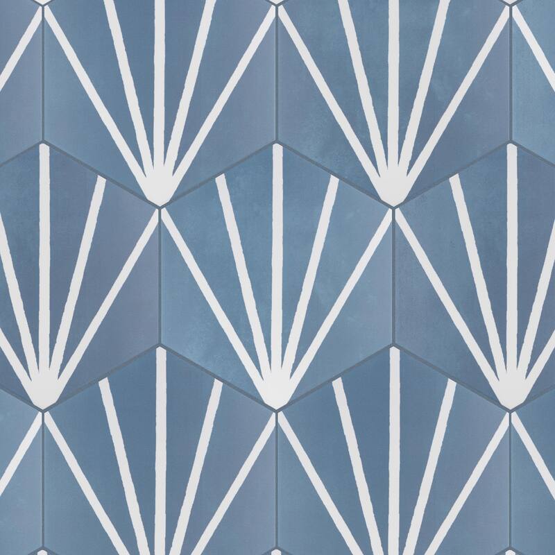 Merola Tile Horizon Dusk Hex Azul 7-3/4" x 9" Porcelain Floor and Wall Tile