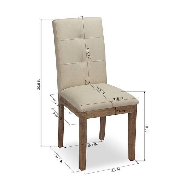Homylin Solid Wood Tufted Parsons Dining Chair (Set of 2) Bed Bath