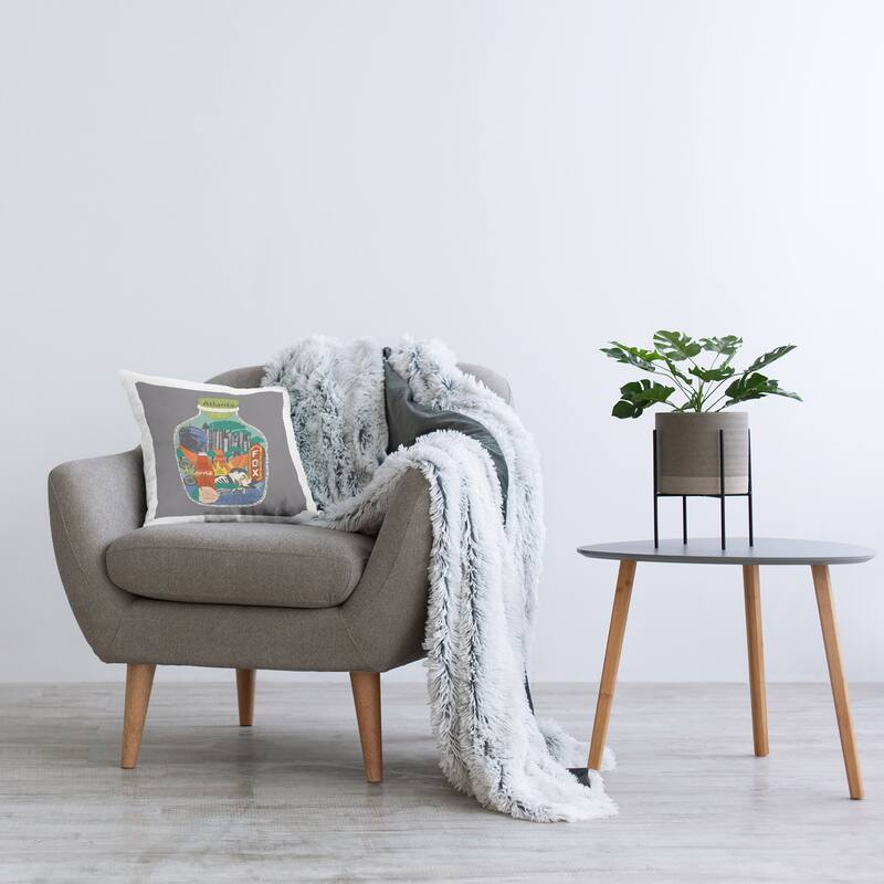 Stupell Atlanta Landmarks Educational Facts Printed Throw Pillow Design by Sangita Bachelet