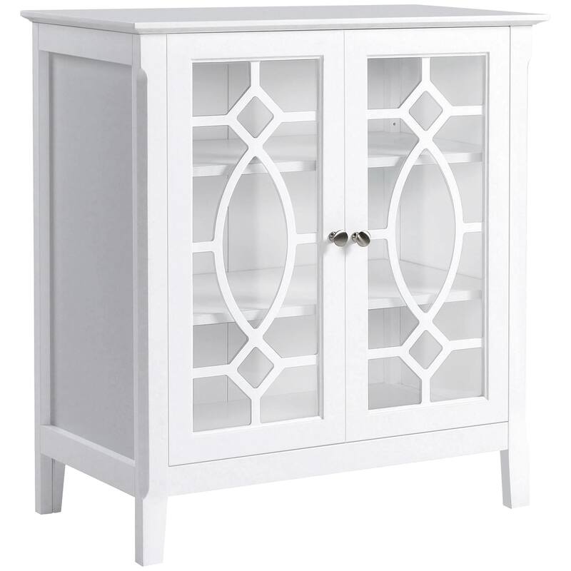 Sideboard Display Cabinet with double Glass Doors,2 Adjustable Shelves