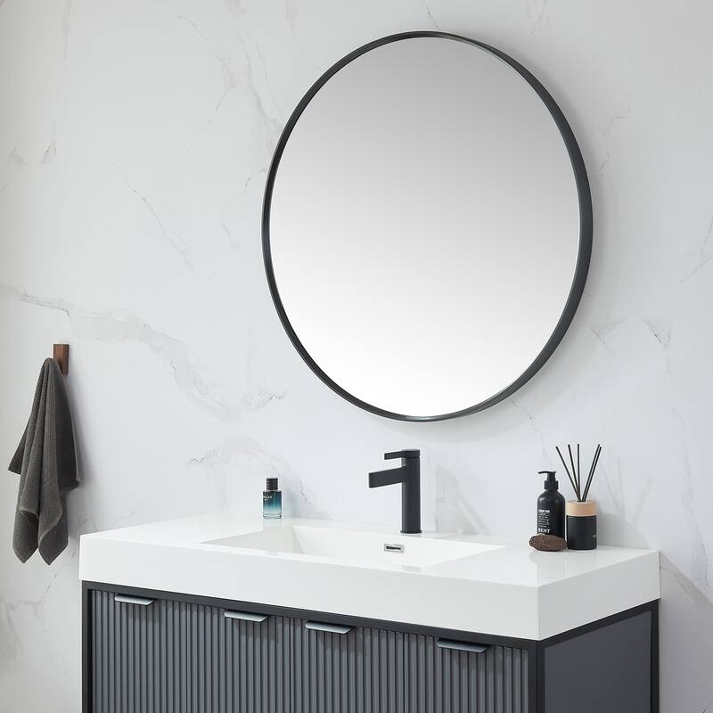 Vinnova Cascante Round Metal Wall Mirror