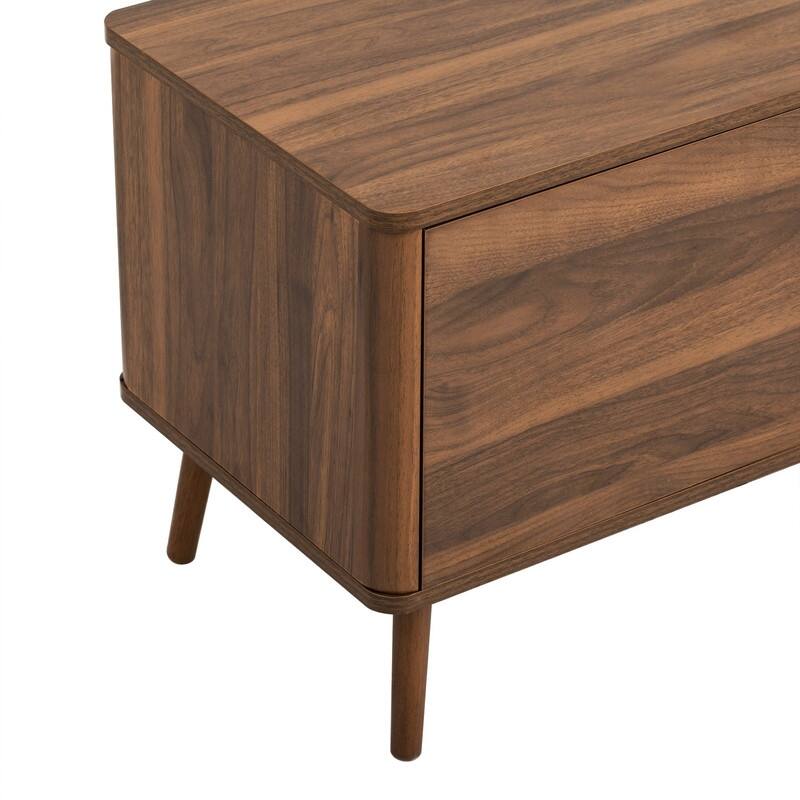 Modern Fluted 78" TV Stand for TVs up to 85", Entertainment Center TV Media Console Table with Doors and Open Shelf