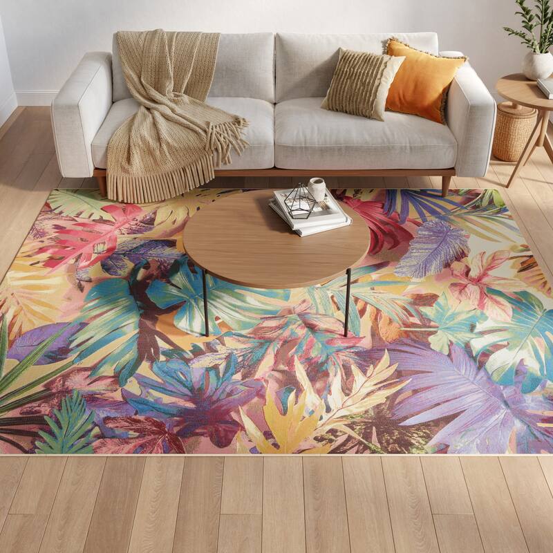 Nourison Color Splash Indoor/Outdoor Multicolored Nature Area Rug