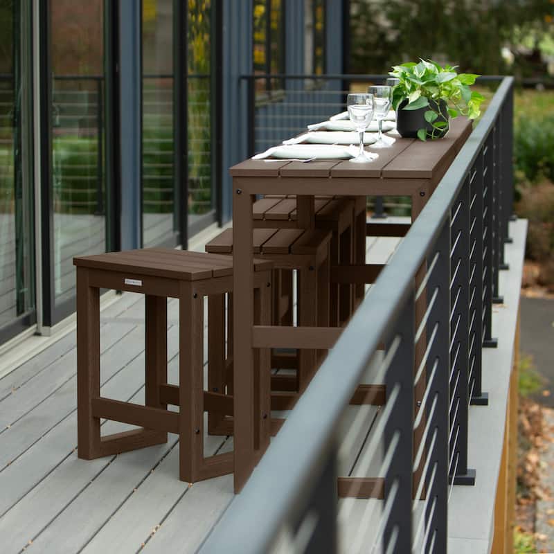 HIGHWOOD Monroe Modern Counter Height Balcony Stool/Table 6-Piece Set