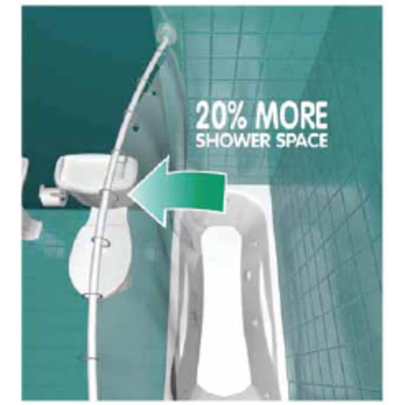 Croydex Curved Space Saver Shower Curtain Rod, Adjustable Length with Durable Stainless Steel, extends 60 Inches, Brushed Nickel