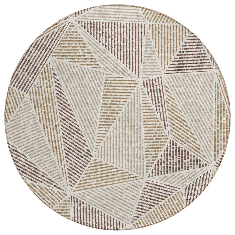 Machine Washable Indoor/ Outdoor Chantille Geometric Mosaic Rug