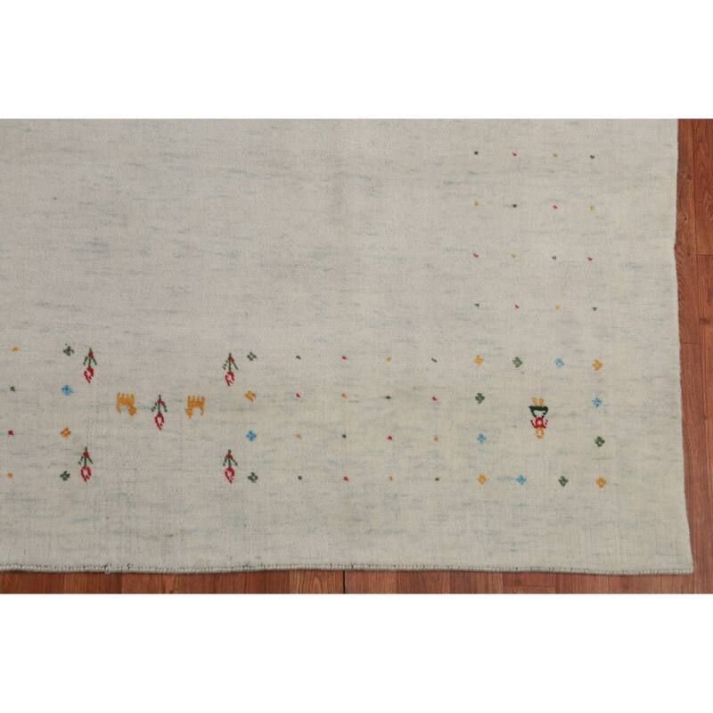 Tribal Gabbeh Indian Area Rug Handmade Wool Carpet - 7'5" x 11'7"