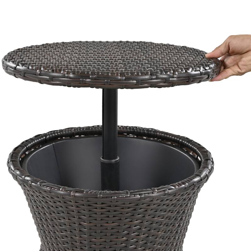 5-Piece Wicker Patio Conversation Set with Cushions