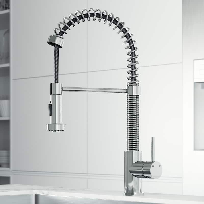 VIGO Edison 19" H Single Handle Pull-Down Sprayer Kitchen Faucet