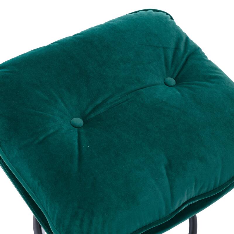 Velvet Swivel Accent Chair with Ottoman & Metal Legs (360° Rotation)