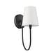 preview thumbnail 1 of 2, Simple Rustic 1-Light Black Wall Sconce with Shade