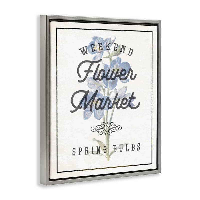 Stupell Weekend Flower Market Framed Floater Canvas Wall Art Design By Lil' Rue
