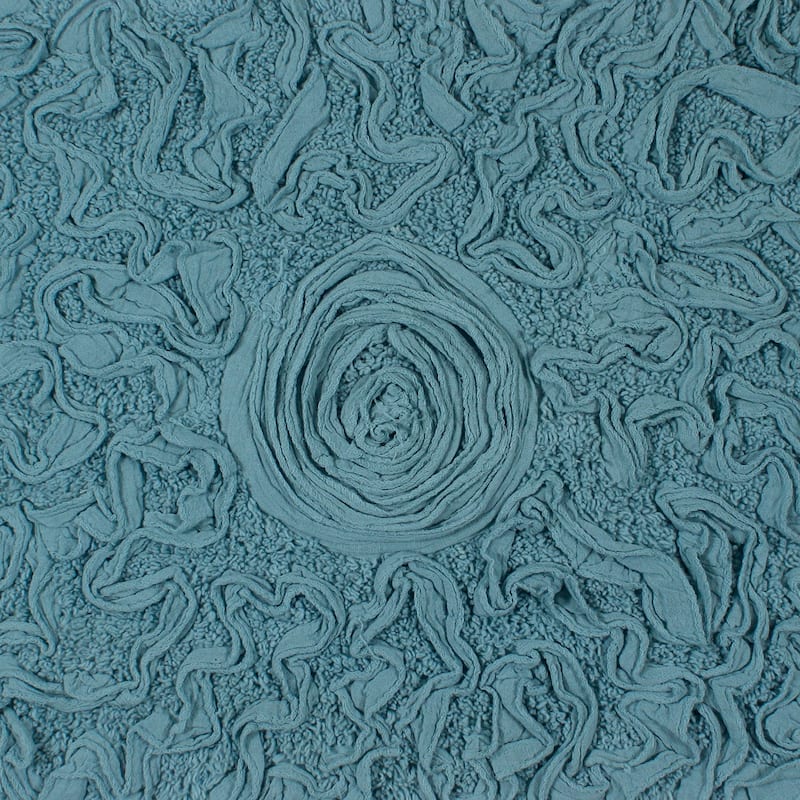 Bell Flower Collection 100% Cotton Non-Slip Bathroom Rug Set, Machine Washable Bath Rug, 5 Piece Bath Mat Set with Runner