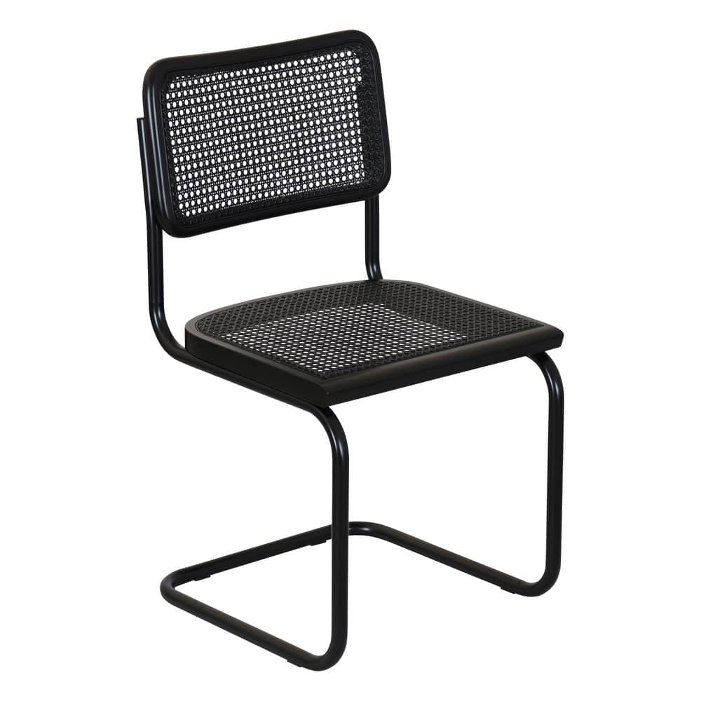 Breuer Chair Company Marcel Breuer Cesca Cane Cantilever Side Chair w/ Black Steel Frame (Various Wood & Cane Colors)