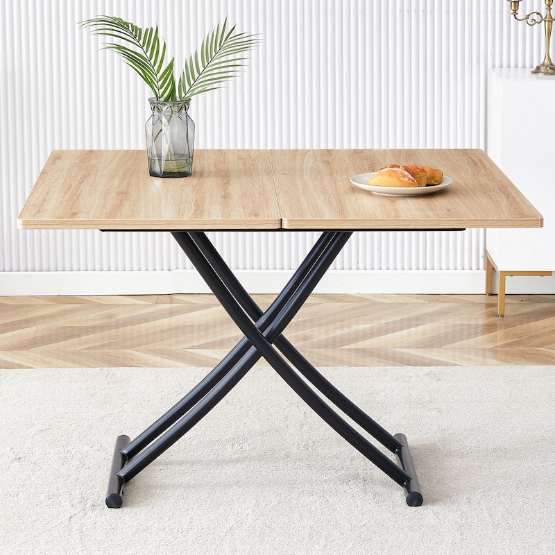 GDFStudio Tharion Wood Lift Table with Multifunctional Adjustable Design