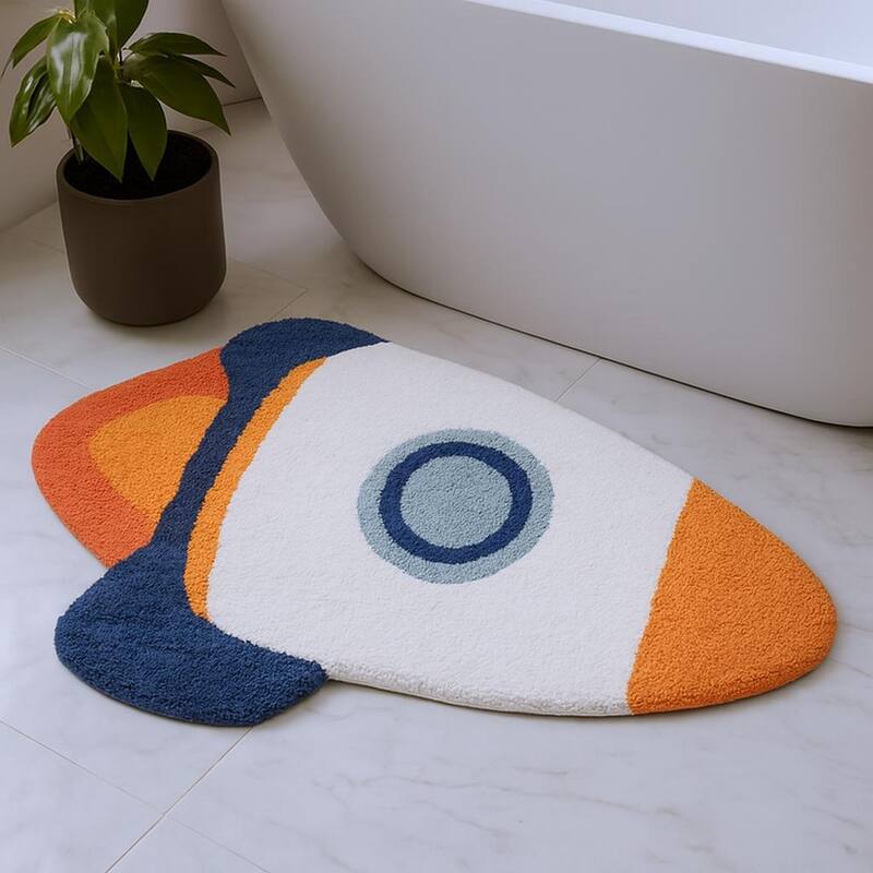 HomeRoots Juvenile/Youth Contemporary Novelty Area Rug - 40.00 in. x 22.00 in. x 0.30 in. - 40.00 in. x 22.00 in.  x 0.30 in.
