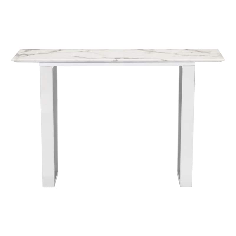 Ben Air Console Table White & Silver - N/A