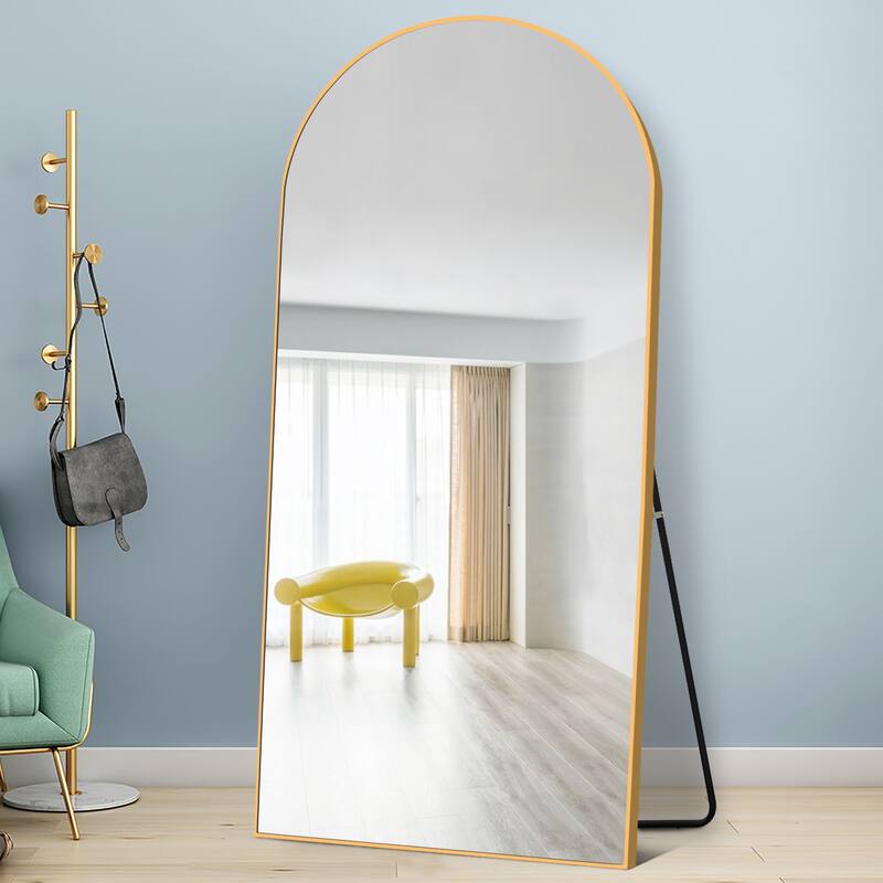 Lumioca Arch Floor & Full Length Gold Framed Wall Mirror