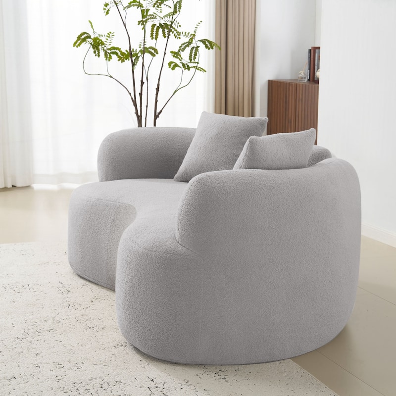 66.93 Inch Curved Loveseat Compression Sponge Sofa