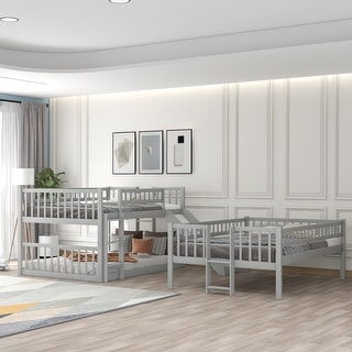 Triple Full Bunk Bed with Slide, Ladder & Guardrails - Safe & Spacious