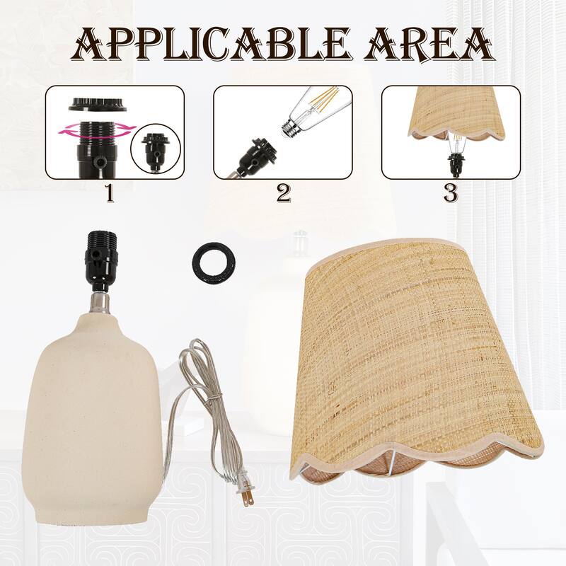 Traditional Ceramic Woven Table Lamp for Living Room