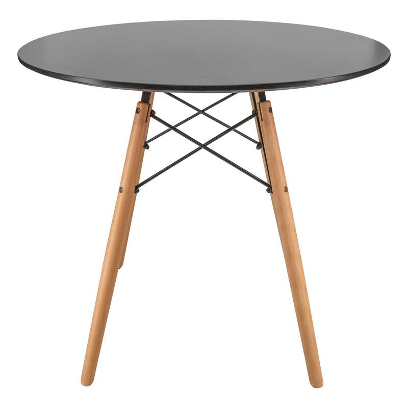 3-Piece Dining Set with 31-Inch Round Solid Wood Table and 2 Dining Chairs with Beech Wood Legs