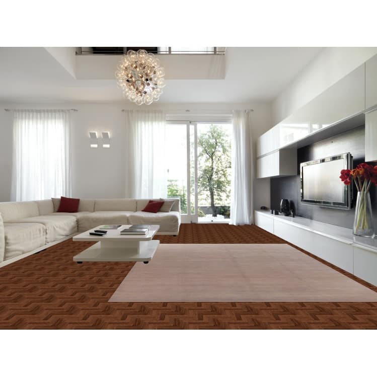 Hand Knotted Oriental 100% Wool Carpet Modern Solid Pink Gabbeh Area Rug - 13' 0'' X 10' 0''