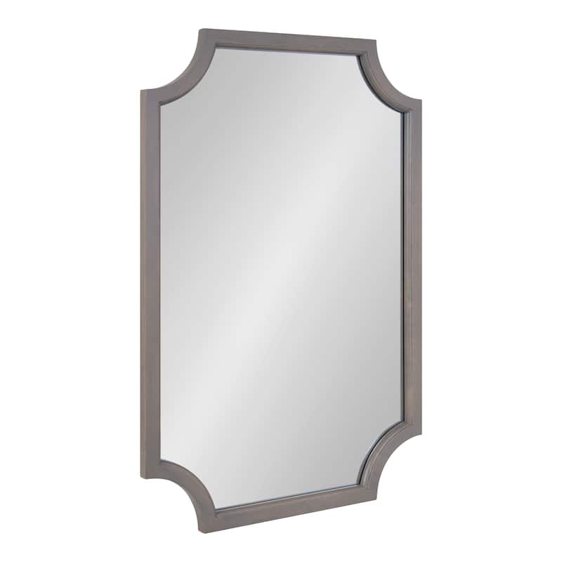 Kate and Laurel Hogan Scalloped Wood Framed Mirror - 24x36 - Gray