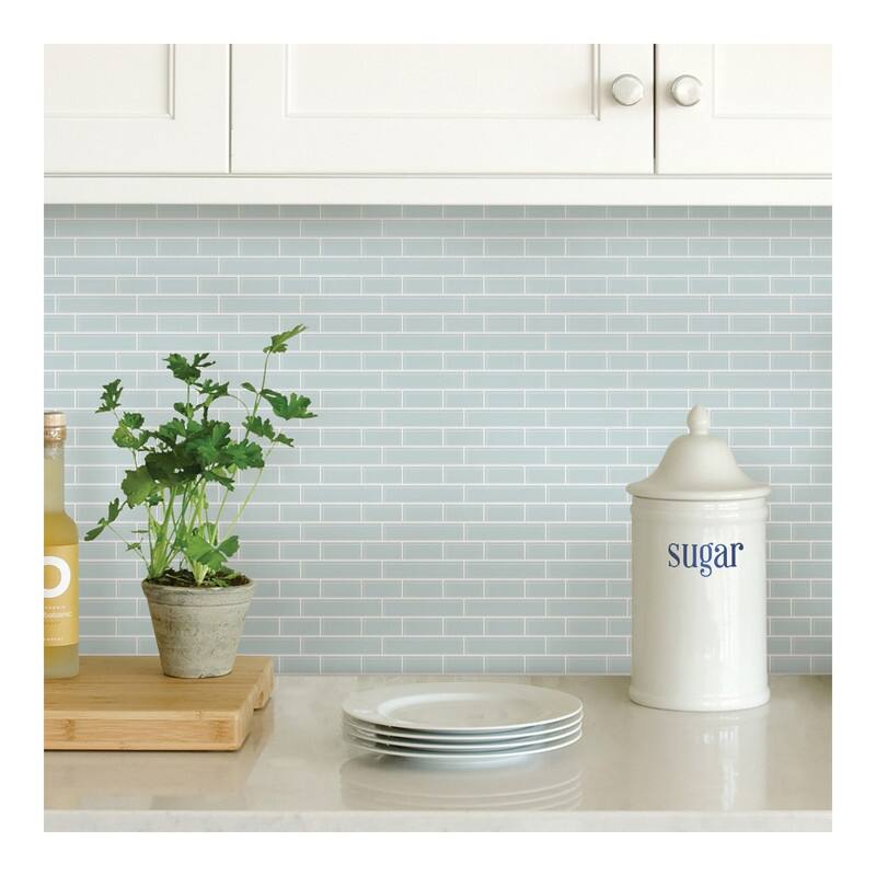 InHome Sea Glass Peel & Stick Backsplash Tiles