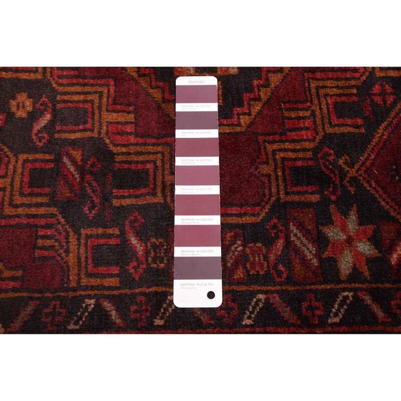 ECARPETGALLERY Hand-knotted Teimani Dark Burgundy Wool Rug - 4'0 x 6'9