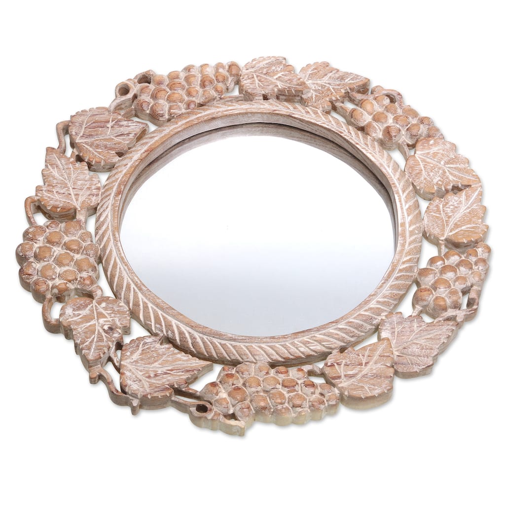 Novica Handmade Buleleng Bouquet Wood Wall Mirror