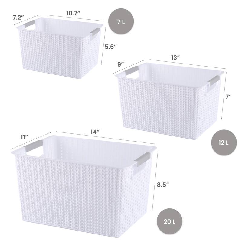 HANAMYA Storage Basket Organizer with Handle | Storage Bin, Set of 6