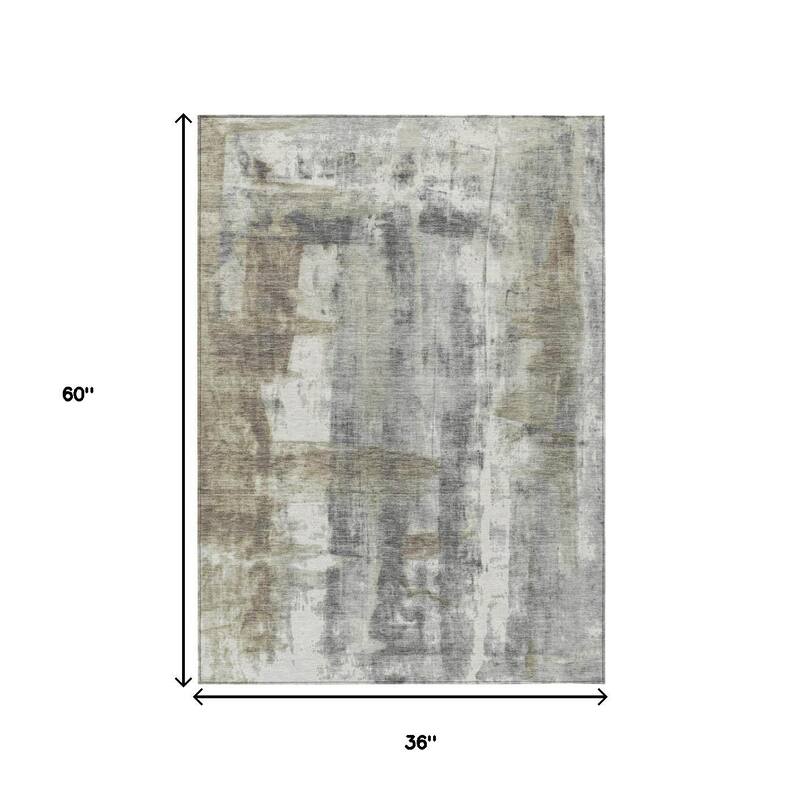 HomeRoots Abstract Transitional Rectangle Outdoor Rug