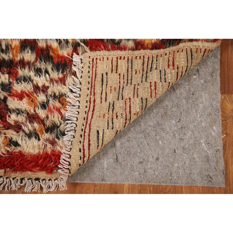 Hand Knotted Oriental 100% Wool Carpet Tribal Tribal Beige & Ivories Moroccan Area Rug - 7' 10'' X 5' 4''