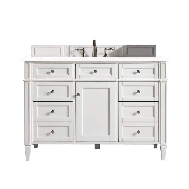 James Martin Vanities 655-V48-3WZ Brittany 48" Single Basin Poplar - Bright White - Painted