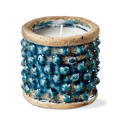 Hobnail Citronella Candle in Blue - 12 Hour Burn Time, Perfect for Spring and Summer, 3.15" Jar Candle