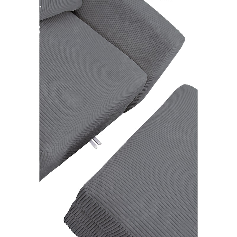 5 PCS Corduroy Flexible Combination Sectional Sofa Couch