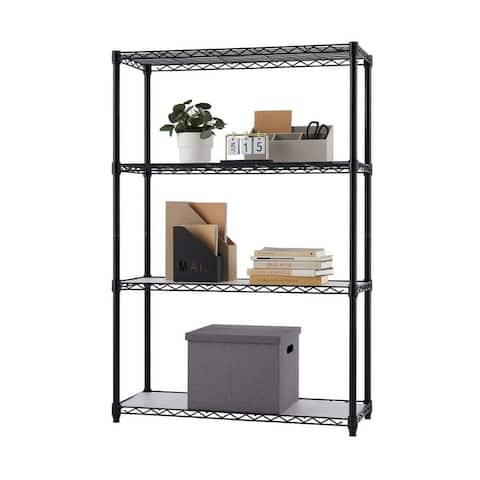 TRINITY 4-Tier 36" x 14" x 54" Wire Shelving with Liners, NSF, Black