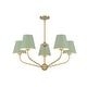 preview thumbnail 1 of 3, Xavier 5 Light Vibrant Gold + Green Chandelier