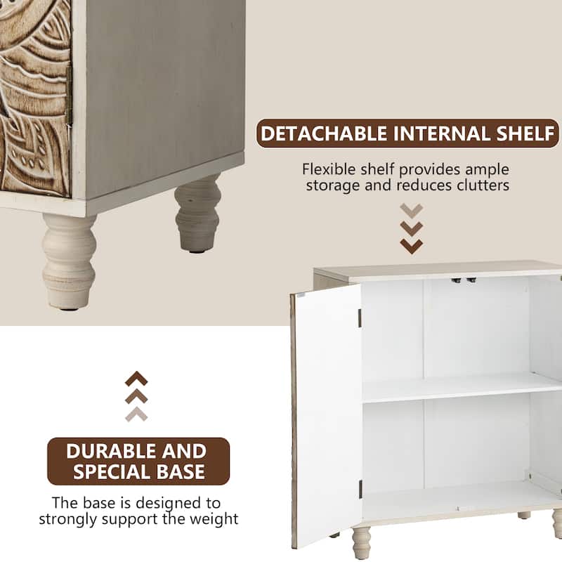 COSIEST Vintage Sideboard Storage Cabinet and Buffet