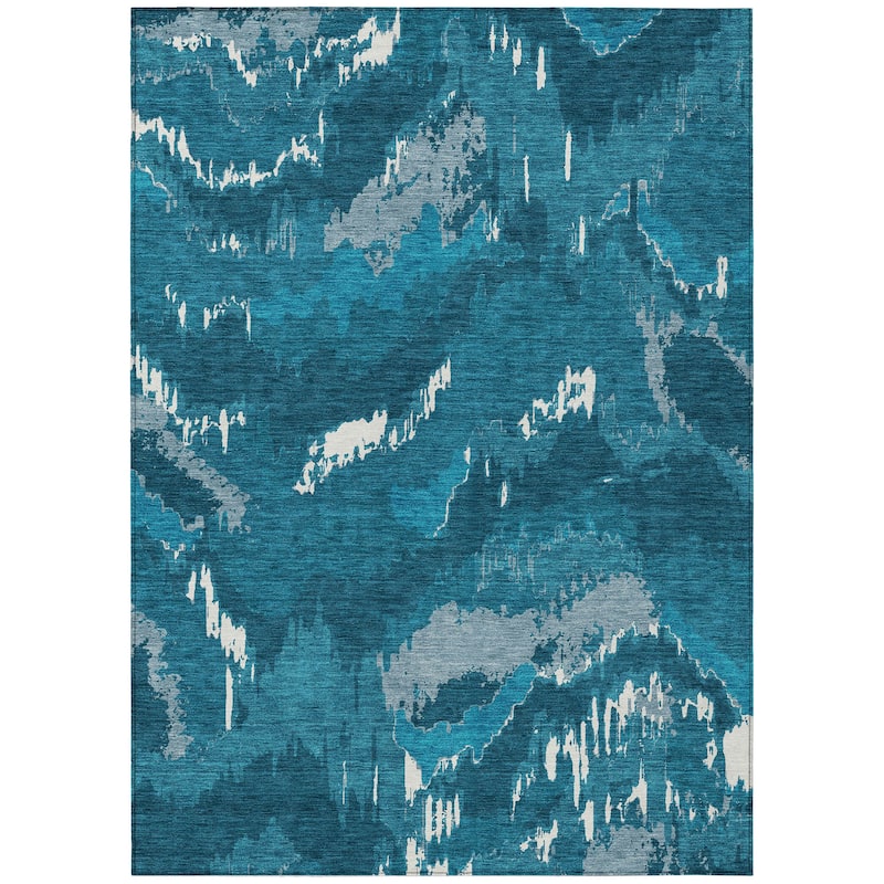 Machine Washable Indoor/ Outdoor Chantille Ombre Abstract Rug
