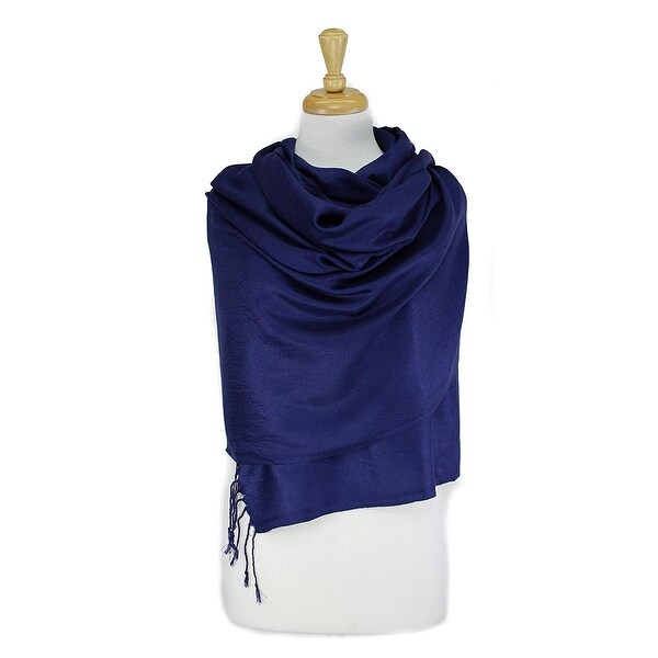 SATIN NECK SCARF LIGHT WEIGHT ALL SEASON SOLID STRIPED DESIGN COLOR PURPLE