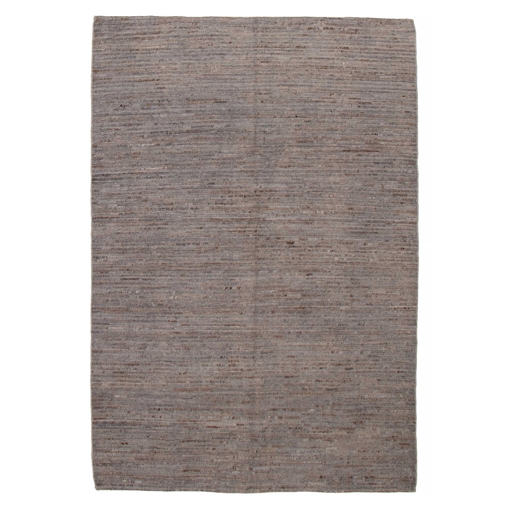 ECARPETGALLERY Hand-knotted Peshawar Ziegler Light Grey Wool Rug - 5'11 x 8'6