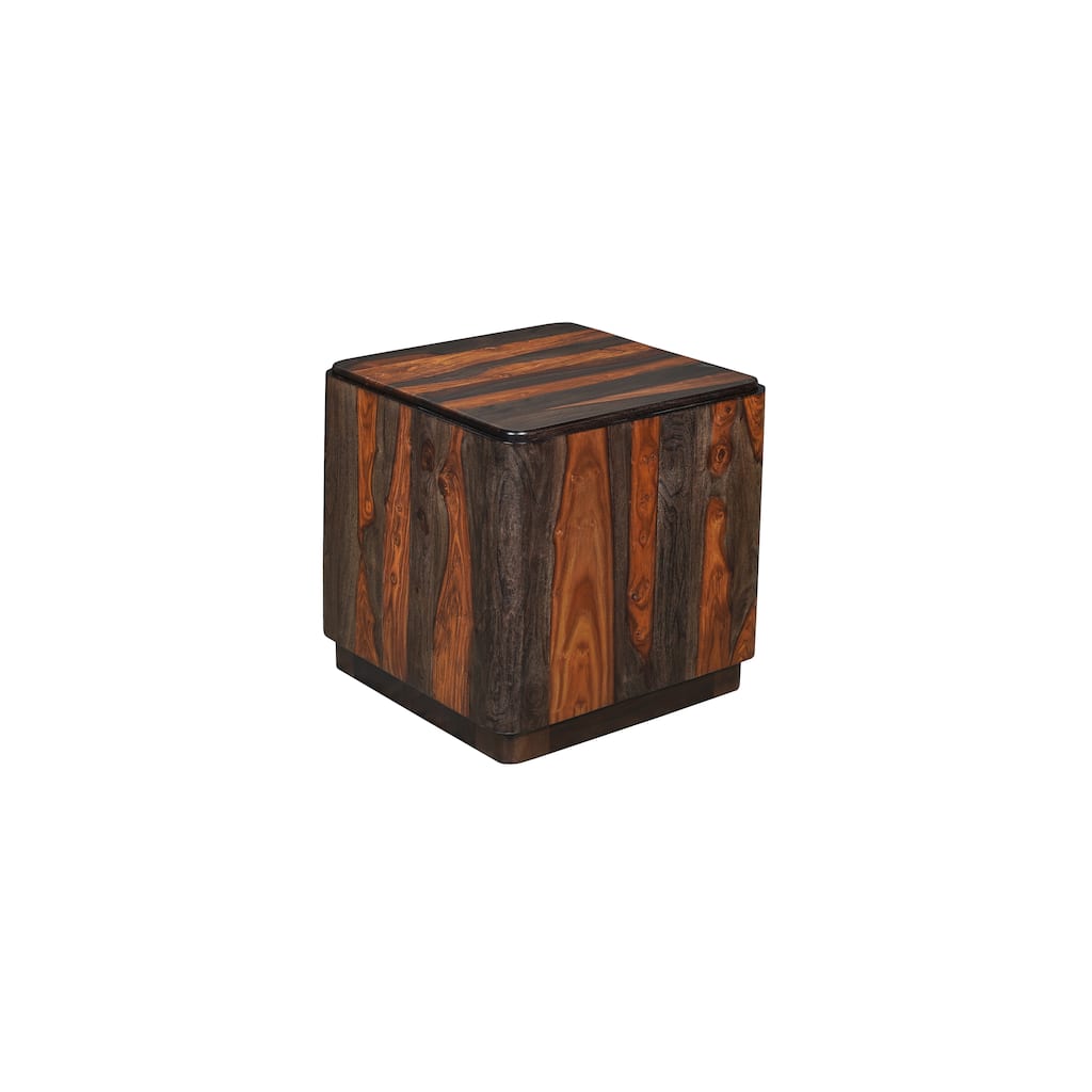 Jordan Solid Sheesham Wood Square End Table with Platform Base