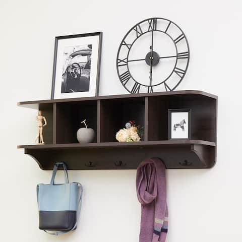 Vanity Art 5 Black Hook Wall Mounted Coat Rack - 47.25"*11.5"*15.75" inches