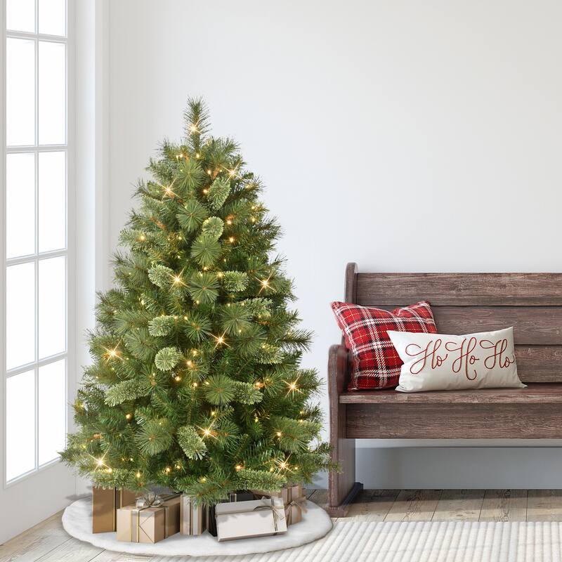 Puleo International 4.5' Pre-Lit Artificial Teton Pine Tree with 200 LED Lights