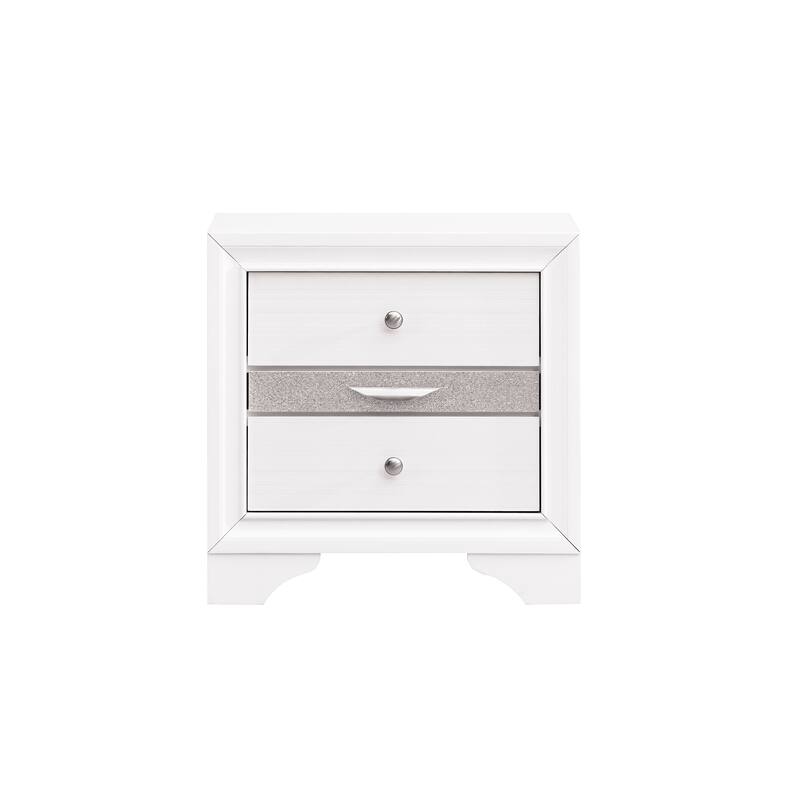 Modern Bedroom Cabinet with Three Spacious Drawers Storage Nightstand Bedside Table for Bedroom - White