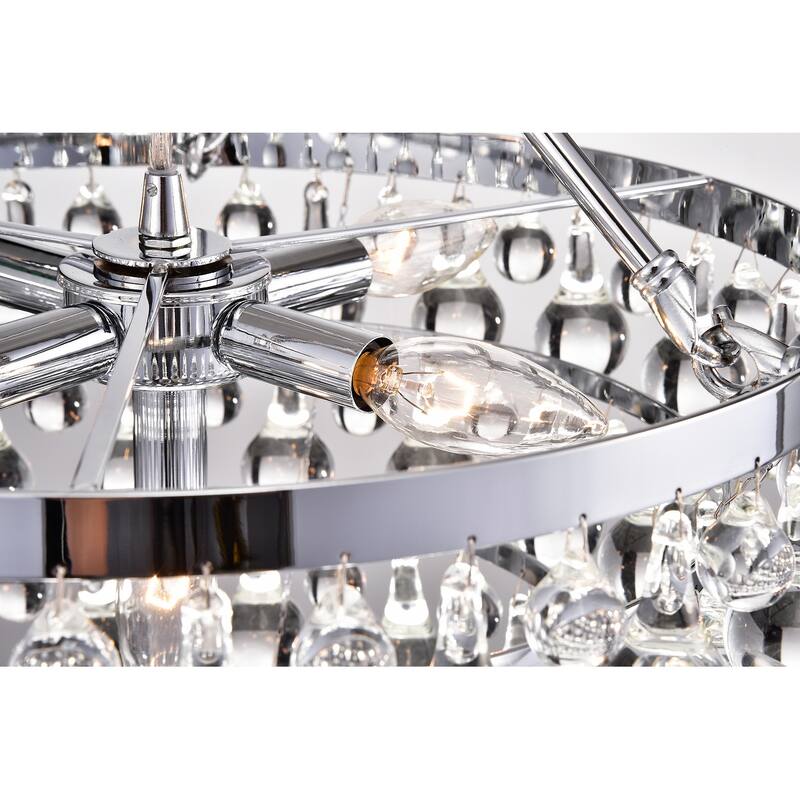 Chrome Finish 5-Light Four Tier Crystal Chandelier