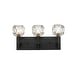 preview thumbnail 2 of 1, A black frame wall sconce with clear crystal shades